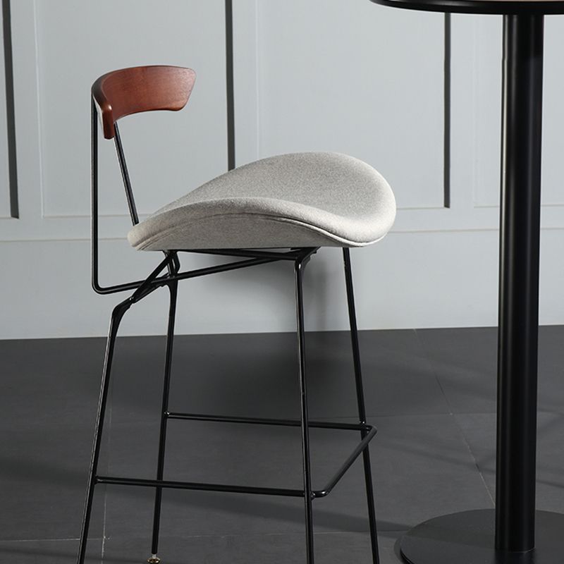 Modern Armless Backrest Counter Stool Iron Milk Tea Shop Bar Stool with Cushion and Pedal Clearhalo 'Bar Furniture' 'Bar Stools' 'bar_stools' 'furn' 'furn_bar_stools' 'furniture_bar_stools' 'Kitchen & Dining Furniture' 'kitchen&dining_furn' 'kitchen' 'kitchen_furn' Furniture' 1200x1200_0f9aed63-a540-43b7-8124-5e03f64da54d