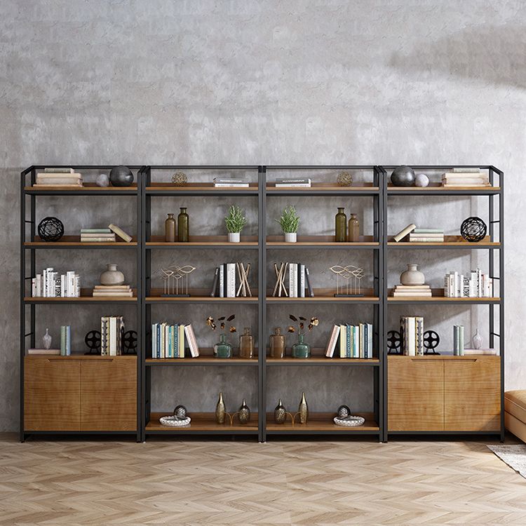 Industrial Style Bookshelf Open Back Solid Wood Bookcase for Home Office Clearhalo 'Bookcases' 'furn' 'furn_bookcases' 'Furniture' 'furniture_bookcases' 'Office Furniture' 1200x1200_0f9dbb05-d3a5-4e81-9c19-9943af5c399c