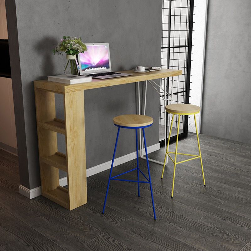 Moderne bar-hoogte tafel massief houten blad pubtafel voor eetkamer
