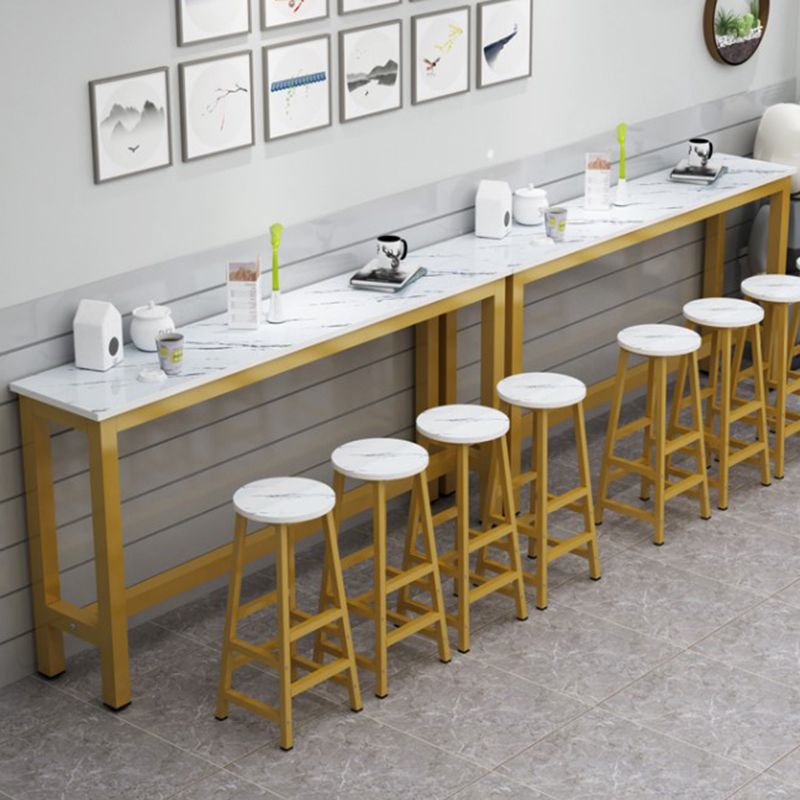 Manufactured Wood Rectangle Pub Table with Metal Frame for Living Room Clearhalo 'Bar Furniture' 'Bar Tables' 'bar_tables' 'furn' 'furn_bar_tables' 'Furniture' 'Kitchen & Dining Furniture' 1200x1200_0fa33e85-9063-4b75-bdea-f4020e63cde5