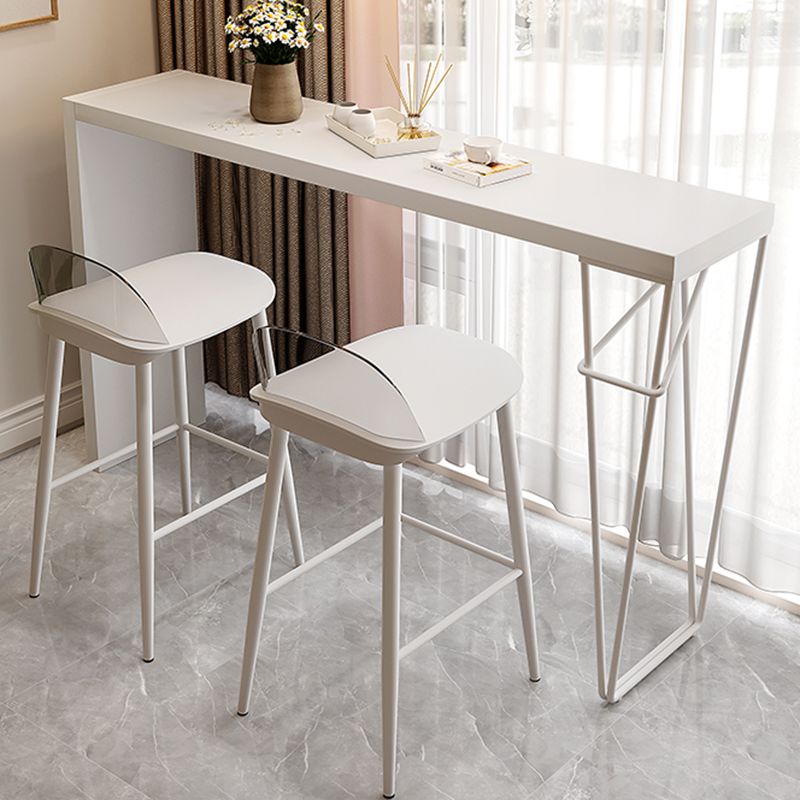 Modern White Bistro Bar Table Rectangle Solid Wood Bar Table for Home Clearhalo 'Bar Furniture' 'Bar Tables' 'bar_tables' 'furn' 'furn_bar_tables' 'Furniture' 'Kitchen & Dining Furniture' 1200x1200_0fa398bc-f5a1-46ec-b254-b477f4353fe0