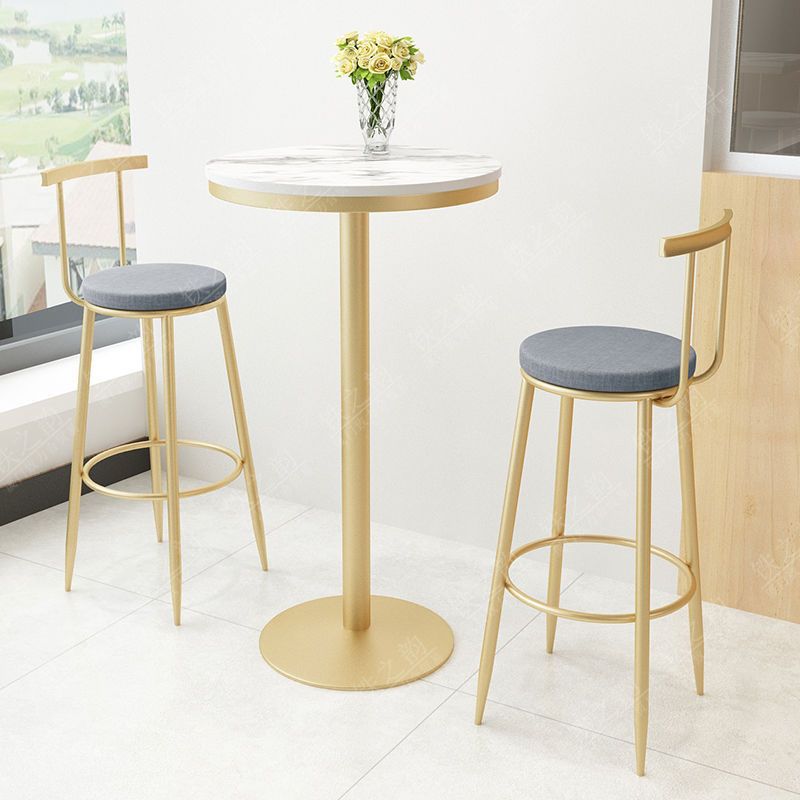 Mesa de pub estilo Glam, mesa de bar con pedestal redondo para uso en interiores