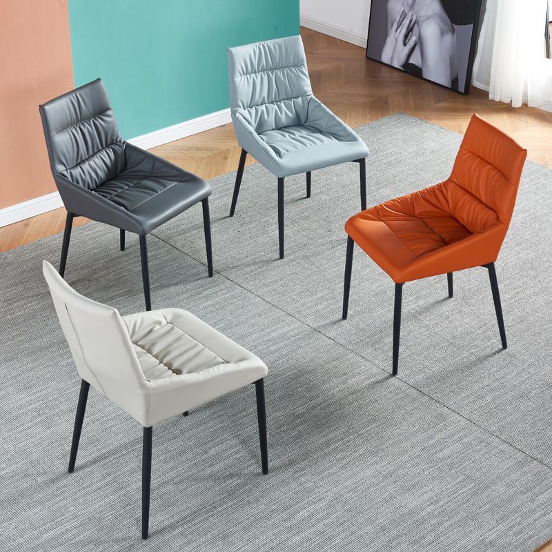 Modern Style Faux Leather Chair Armless Side Chairs with Metal Legs for Kitchen Clearhalo 'Dining Chairs' 'Dining Tables & Seating' 'dining_chair' 'furn' 'furn_dining_chair' 'Furniture' 'Kitchen & Dining Furniture' 1200x1200_0fa598b2-fe3a-4746-9ace-44aabfcb0818