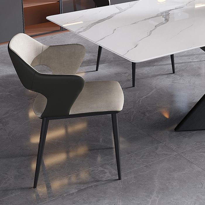 Set da pranzo rettangolare in pietra sinterizzata in stile moderno Set da pranzo da 1/4/5/7 pezzi