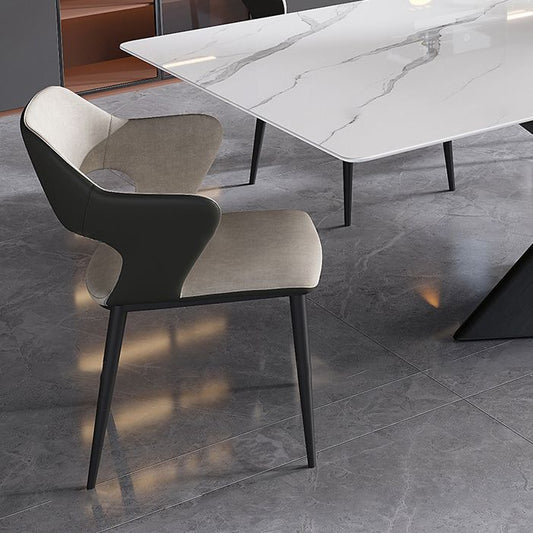 コンテンポラリースタイルの焼結石ダイニング長方形テーブルセット1/4/5/7ピースダイニングセット