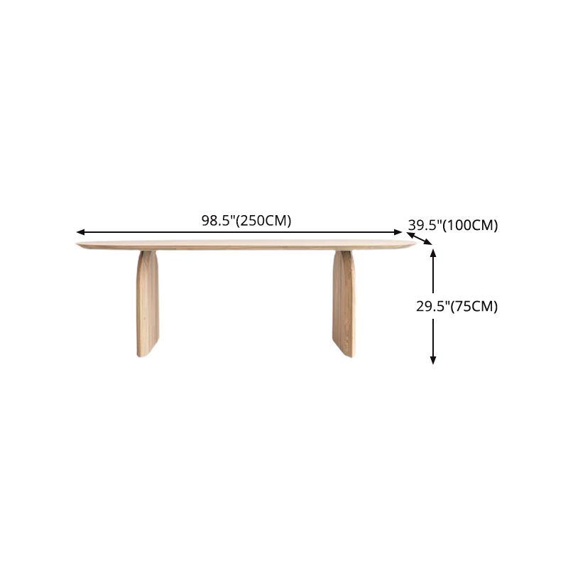 Oval Double Pedestal Modern Table Solid Wood Fixed Table for Home Use Clearhalo ' dining_table' 'Dining Tables & Seating' 'Dining Tables' 'furn' 'furn_dining_table' 'Furniture' 'furniture_dining_table' 'Kitchen & Dining Furniture' 'kitchen&dining_furn' 'kitchen' 'kitchen_dining_table' 1200x1200_0fa6033a-51b9-4c8b-bbd4-b3c04422f3e8