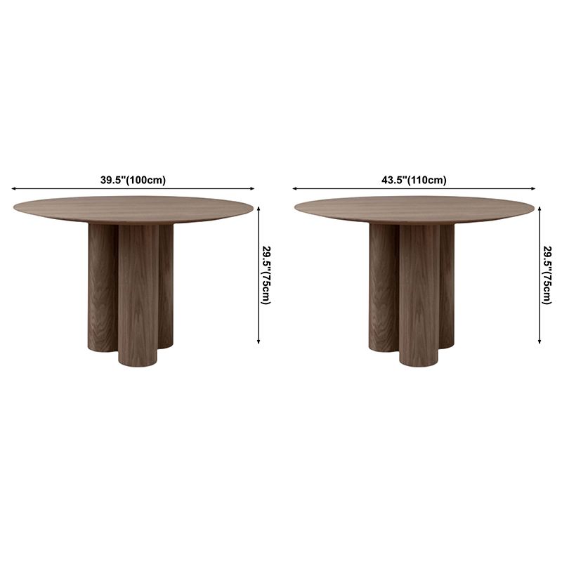 Round Shape Contemporary Dining Table Wood Color Fixed Table of Solid Wood Clearhalo ' dining_table' 'Dining Tables & Seating' 'Dining Tables' 'furn' 'furn_dining_table' 'Furniture' 'furniture_dining_table' 'Kitchen & Dining Furniture' 'kitchen&dining_furn' 'kitchen' 'kitchen_dining_table' 1200x1200_0fa86210-d59a-4268-ad01-c95d3db12419