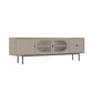Console TV contemporaine en bois avec rangement fermé, support multimédia TV pour salon