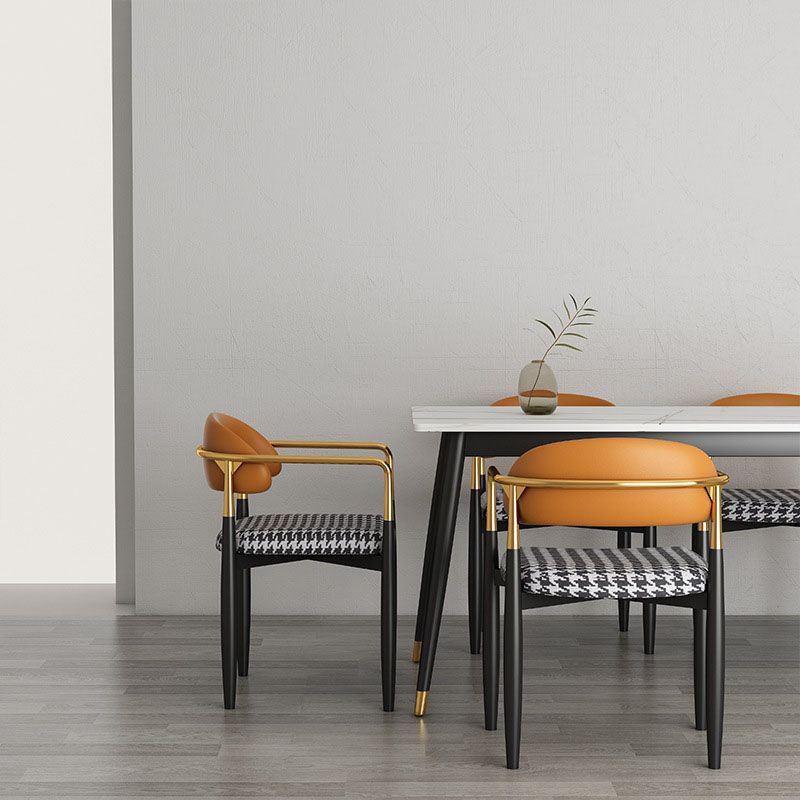 Modern Home Upholstered Arm Chair Matte Finish Open Back Dining Chair Clearhalo ' kitchen&dining_furn' 'Dining Chairs' 'Dining Tables & Seating' 'dining_chair' 'furn' 'furn_dining_chair' 'Furniture' 'furniture_dining_chair' 'Kitchen & Dining Furniture' 'kitchen' 1200x1200_0faa58ec-0876-4486-b73b-bcccf250f23a