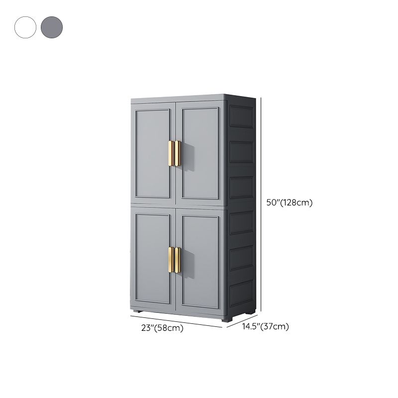 Plastic Wardrobe Cabinet with Drawer Modern Hinged Wardrobe Closet