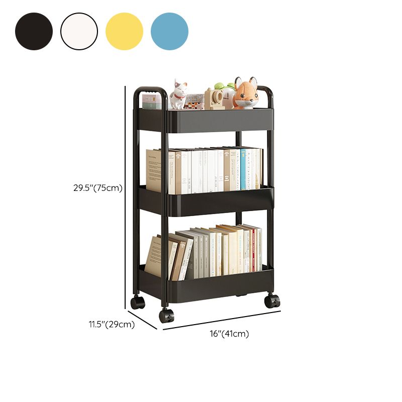 Scandinavian Plastic Bookshelf Open Back Standard Bookcase with Shelves