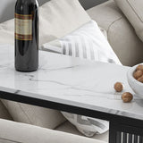 Glam Rectangle Faux Marble Bistro Table Iron Double Pedestal Bar Dining Table with 2-Shelf Clearhalo 'Bar Furniture' 'Bar Tables' 'bar_tables' 'furn' 'furn_bar_tables' 'Furniture' 'furniture_bar_tables' 'Kitchen & Dining Furniture' 1200x1200_0fae5d8d-c2e2-431e-bcb0-560e5fab4a5f