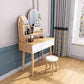 Comò in legno massiccio scandinavo vanità set con sgabelli e 2 cassetti