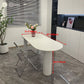 Oval Shape 3 Legs Modern Dining Table White Tone Fixed Table for Dining Room Clearhalo ' dining_table' 'Dining Tables & Seating' 'Dining Tables' 'furn' 'furn_dining_table' 'Furniture' 'furniture_dining_table' 'Kitchen & Dining Furniture' 'kitchen&dining_furn' 'kitchen' 'kitchen_dining_table' 1200x1200_0faf6e49-2f22-4ac2-8438-9305dbc8b104