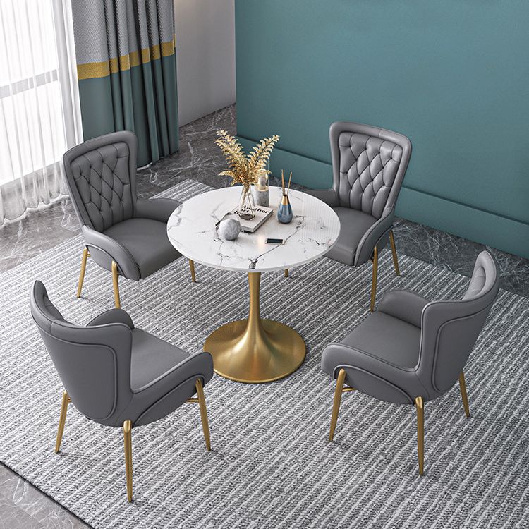 Scandinavian Kitchen Dining Room Set with Sintered Stone Top and Gold Base Dining Furniture Clearhalo 'Dining Room Sets' 'Dining Tables & Seating' 'dining_room_set' 'furn' 'furn_dining_room_set' 'Furniture' 'furniture_dining_room_set' 'Kitchen & Dining Furniture' 'kitchen&dining_furn' 'kitchen' 1200x1200_0fb0783c-c534-48fe-a64e-f583bad6478d
