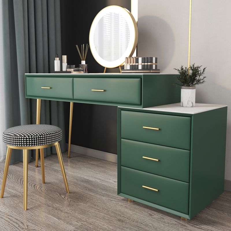 Genuine Leather Vanity Table in Green Luxurious Stone Top Makeup Desk Clearhalo 'Bedroom Furniture' 'furn' 'furn_makeup_vanities' 'Furniture' 'Makeup Vanities' 'makeup_vanities' 1200x1200_0fb1e8ce-c911-481a-87cb-a5c03bf0f3cb
