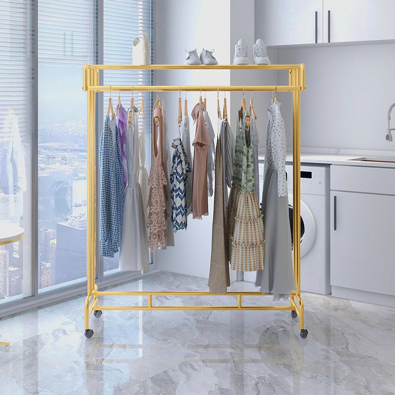 Industriële stijl kapsel rek metallic vrijstaand cut -rack met universeel wiel