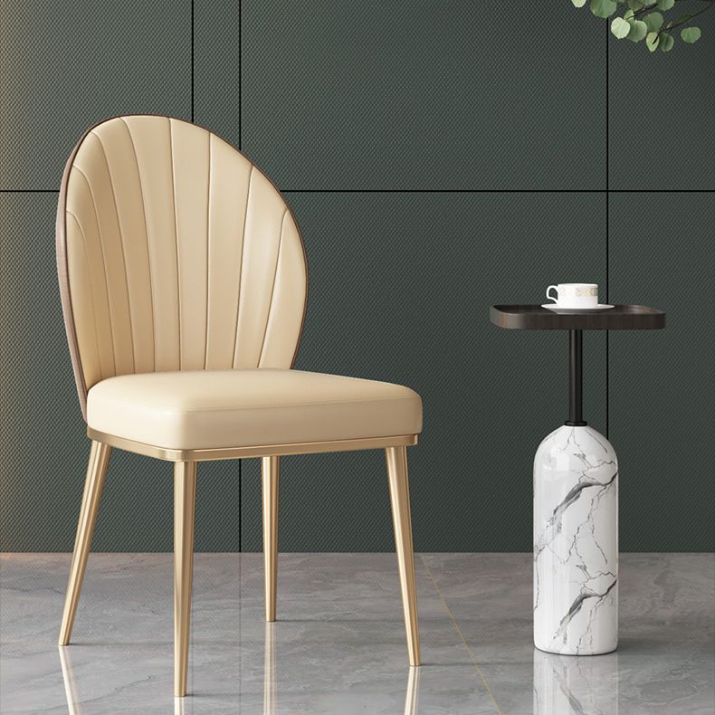 Nordic Style Metal Side Chair Gold Base Side Dining Chair for Home Use