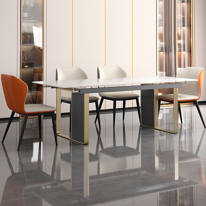 Rectangular Modern Sintered Stone Dining Room Set Dining Furniture Set with Metallic Base Clearhalo 'Dining Room Sets' 'Dining Tables & Seating' 'dining_room_set' 'furn' 'furn_dining_room_set' 'Furniture' 'furniture_dining_room_set' 'Kitchen & Dining Furniture' 'kitchen&dining_furn' 'kitchen' 1200x1200_0fb472c3-11f9-466e-b76f-5a087f0cc8a1