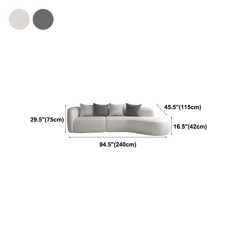 29.5"H Wool One Arm Sectionals Tight Back Scandinavian Sectionals Clearhalo 'furn' 'furn_sectionals' 'Furniture' 'Living Room Furniture' 'Sectionals' 1200x1200_0fb5c467-4f54-4e6e-b5b1-97a6420deb41