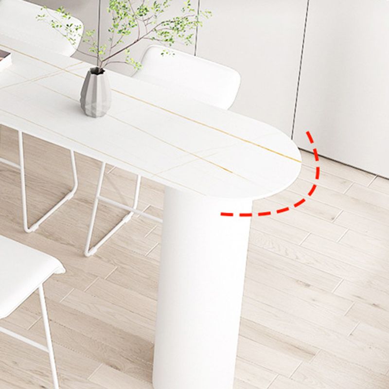 Sintered Stone Bistro Bar Table Double Pedestal Bar Table for Kitchen Clearhalo 'Bar Furniture' 'Bar Tables' 'bar_tables' 'furn' 'furn_bar_tables' 'Furniture' 'Kitchen & Dining Furniture' 1200x1200_0fb6f465-af08-41e3-b451-7bd624e0411e