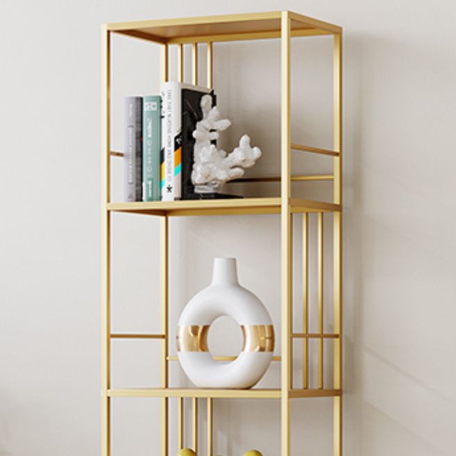 Metal Glam Bookshelf Standard Open Back Bookcase with Shelves