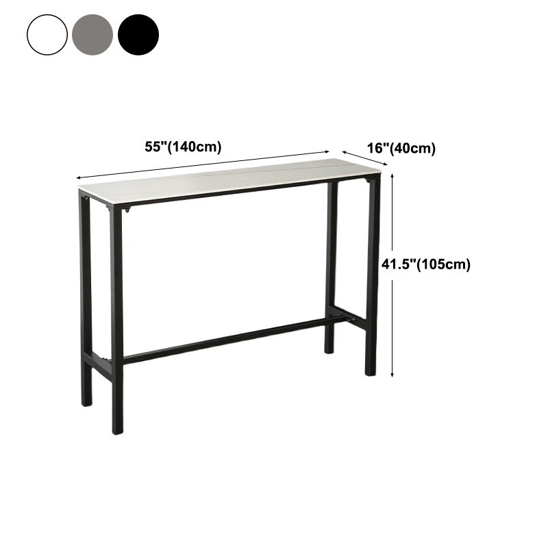 Industrial Stone Indoor Pub Bar Table Iron Trestle Pedestal Bar Dining Table Clearhalo 'Bar Furniture' 'Bar Tables' 'bar_tables' 'furn' 'furn_bar_tables' 'Furniture' 'furniture_bar_tables' 'Kitchen & Dining Furniture' 1200x1200_0fbace73-49ea-4d40-80c6-b635731e4b30