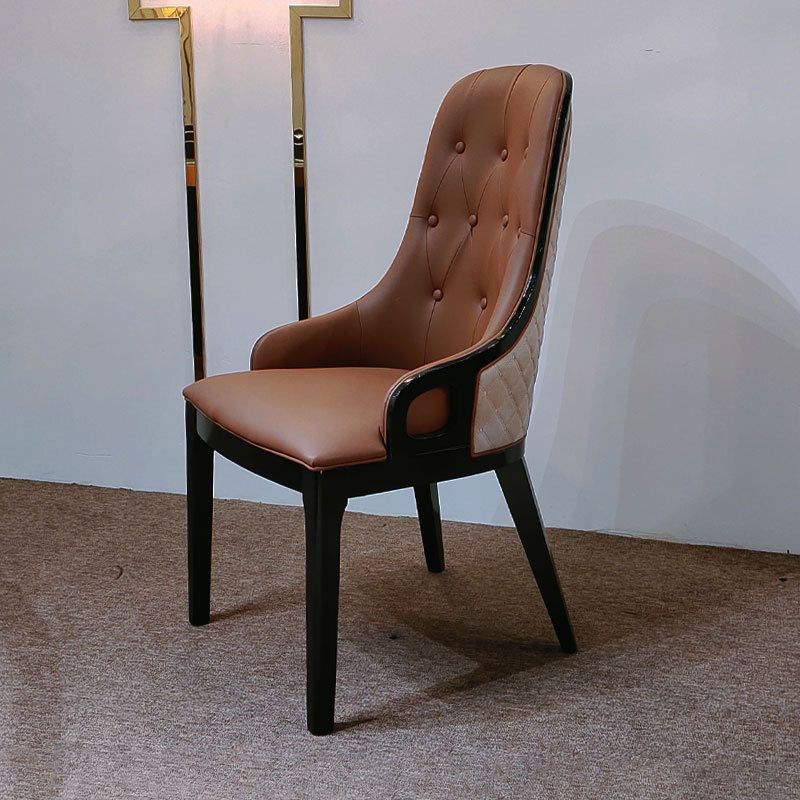 Eigentijdse keuken eetstoelen gestoffeerde zijstoelen in bruin