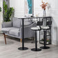 Glam White Marble Counter Table with Specialty Table Top Double Pedestal Table - 42" H Clearhalo 'Bar Furniture' 'Bar Tables' 'bar_tables' 'furn' 'furn_bar_tables' 'Furniture' 'furniture_bar_tables' 'Kitchen & Dining Furniture' 1200x1200_0fbd50e8-a39e-4968-9a7a-f59e7714e3eb