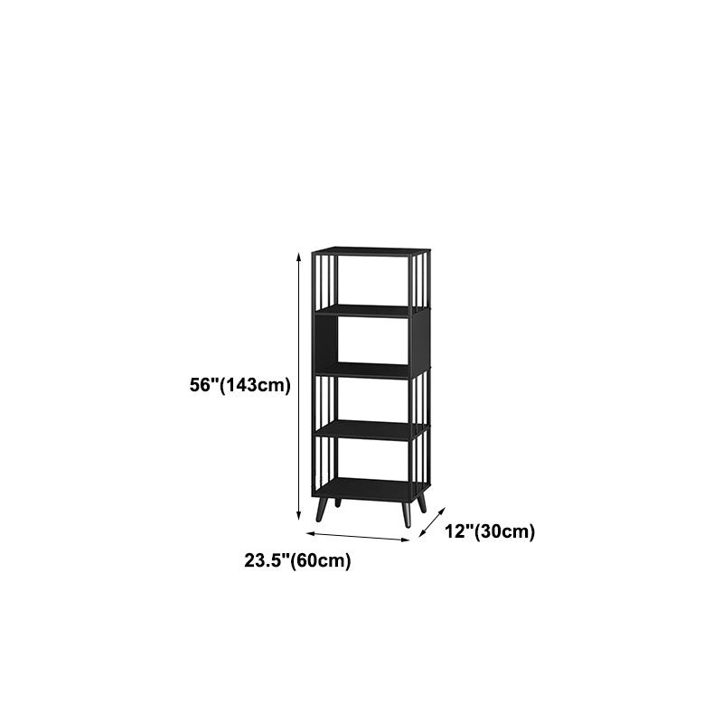 12 "W Black Iron Frame Bookshelf Modern Open Storage Bookcase per Home Office