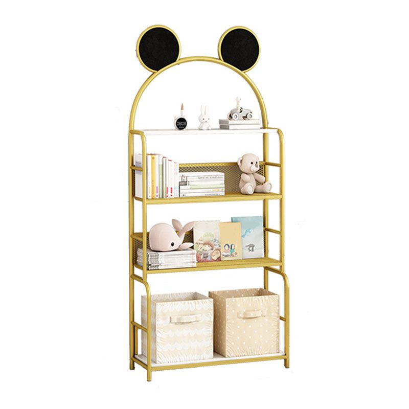 Modern Metal Bookshelf Etagere Vertical Open Shelf Bookcase in Burnish Clearhalo 'Bookcases' 'furn' 'furn_bookcases' 'Furniture' 'Office Furniture' 1200x1200_0fbe5b0d-142e-4cf1-a307-102f7bb151f5