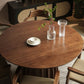 Grenen massief houten sokkeltafel Bruine ronde eetkamer keukentafel