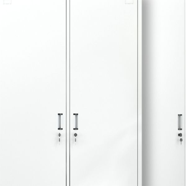 Contemporary Style Wardrobe Armoire White Color Steel Wardrobe Closet with Locks Clearhalo 'Armoires & Wardrobes' 'armoires_wardrobes' 'Bedroom Furniture' 'furn' 'furn_armoires_wardrobes' 'Furniture' 1200x1200_0fbfb941-8cce-4695-991b-4e6ad969a892