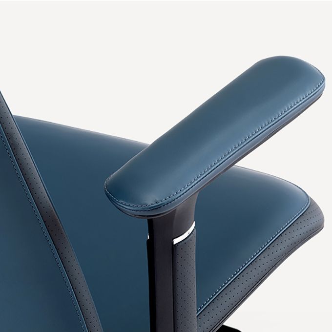 Chaise de bureau en cuir à bras fixes chaise pivotante de hauteur réglable moderne avec roues