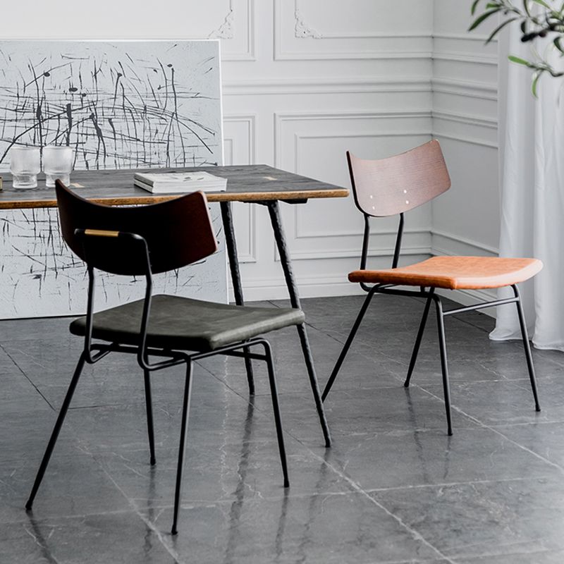 Contemporary Style Dining Chairs Armless Open Back Chair with Metal Legs Clearhalo ' kitchen&dining_furn' 'Dining Chairs' 'Dining Tables & Seating' 'dining_chair' 'furn' 'furn_dining_chair' 'Furniture' 'furniture_dining_chair' 'Kitchen & Dining Furniture' 'kitchen' 1200x1200_0fc1ffbe-a752-4cd5-8be9-3bc30a354de9