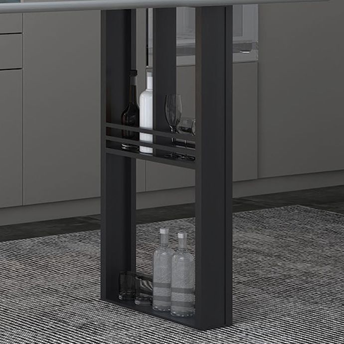 Tavolo da pranzo in pietra bianca tavolo rettangolo industriale tavolo da pranzo con base a slitta