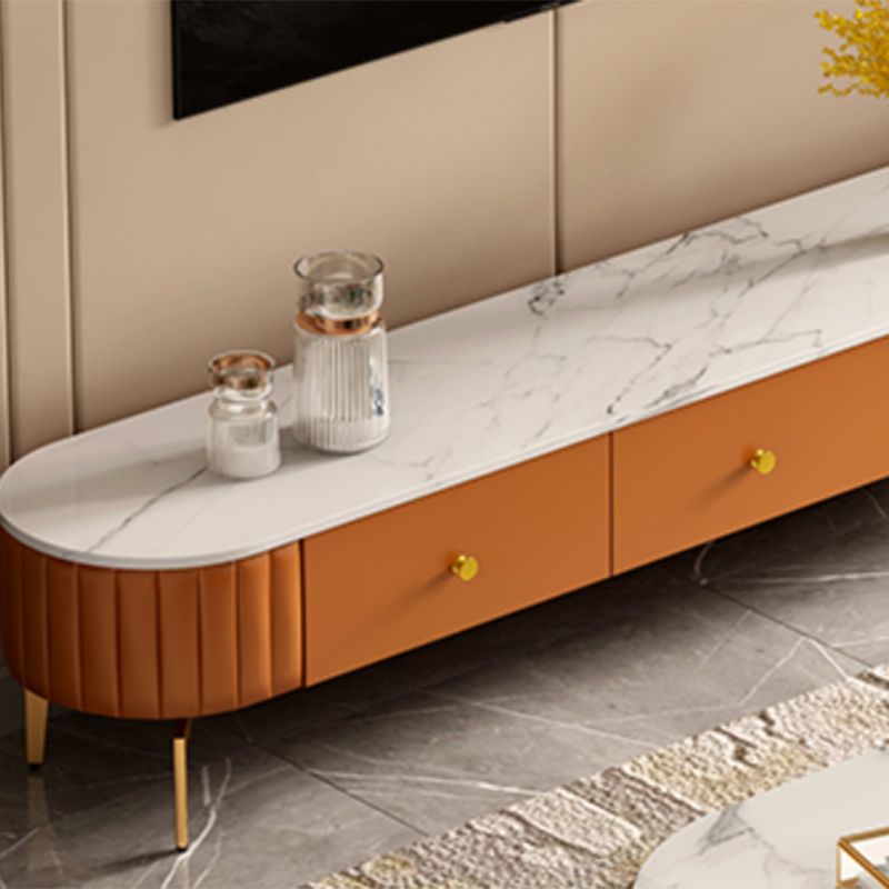 Scandinavische tv -standaard steen ingesloten opslag tv -console met 3 laden