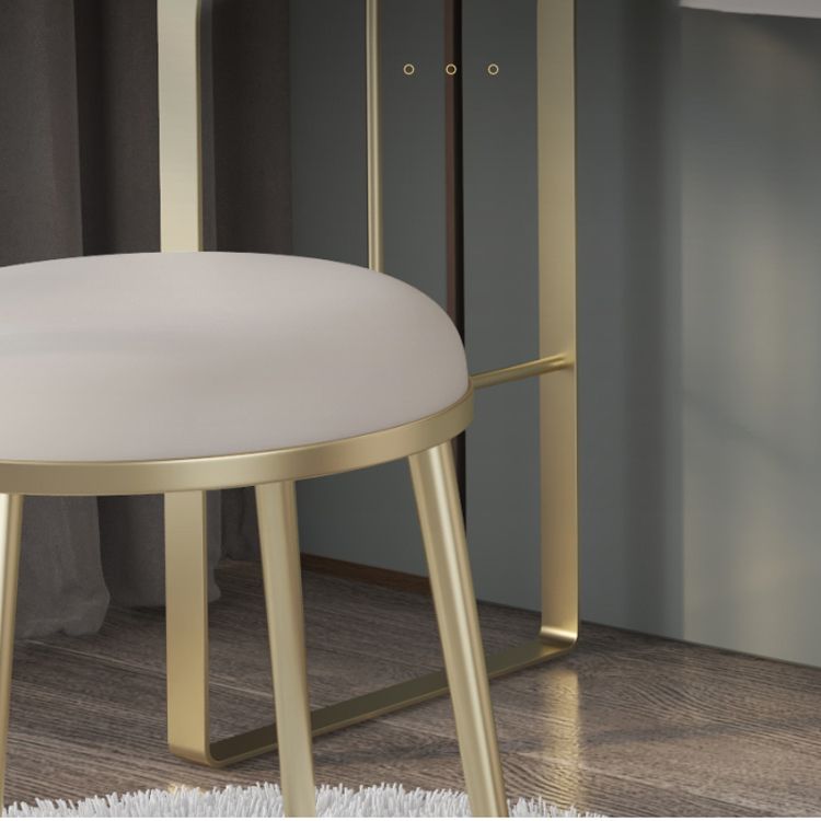 Luxurious Metal Vanity Set with Stool Stone Top Dressing Table