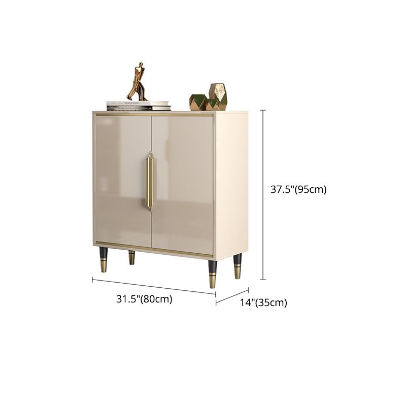 Scheda laterale in stile glam legno/pietra superiore con porta per uso domestico