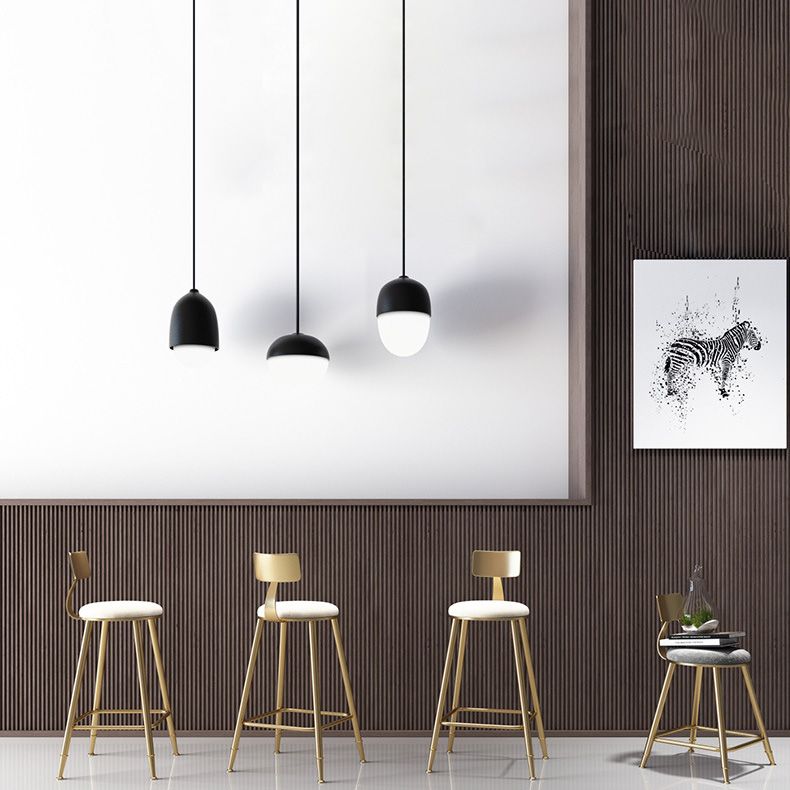 Glam Living Room Round Stool Matte Finish PU Leather Barstool Clearhalo 'Bar Furniture' 'Bar Stools' 'bar_stools' 'furn' 'furn_bar_stools' 'Furniture' 'furniture_bar_stools' 'Kitchen & Dining Furniture' 1200x1200_0fc5ae29-e4ad-4b04-b878-b60eb8c76833