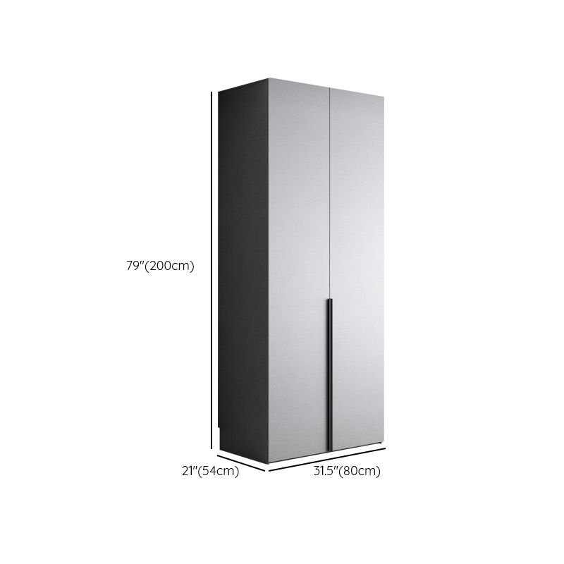 Armadio in legno ingegnerizzato Armadio moderno in stile morbido armadio a porte chiuse in grigio