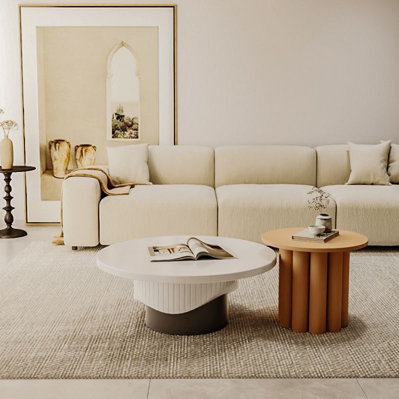 Contemporary Cocktail Table Round Pedestal Wood Coffee Cocktail Table Clearhalo 'Coffee & Accent Tables' 'Coffee Tables' 'coffee_tables' 'furn' 'furn_coffee_tables' 'Furniture' 'Living Room Furniture' 1200x1200_0fc787dc-ea1b-4575-bd72-d69ecbe3208a