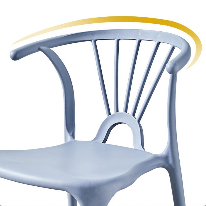 Home Contemporary Arm Chair Wishbone Back Plastic Stackable Dining Room Chair Clearhalo ' kitchen&dining_furn' 'Dining Chairs' 'Dining Tables & Seating' 'dining_chair' 'furn' 'furn_dining_chair' 'Furniture' 'furniture_dining_chair' 'Kitchen & Dining Furniture' 'kitchen' 1200x1200_0fc8afe5-3f22-4471-9f69-a27acd6558df