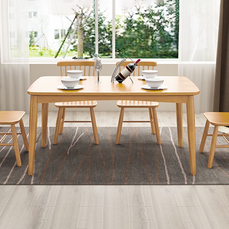Rectangle Contemporary Dining Table Solid Wood Dining Room Table