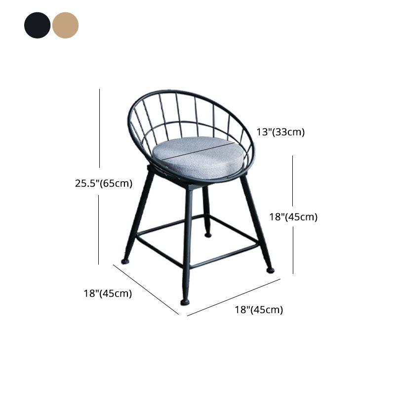 Scandinavian Design Bucket Counter Stool for Home Upholstered Bar Stools with Metal Base Clearhalo 'Bar Furniture' 'Bar Stools' 'bar_stools' 'furn' 'furn_bar_stools' 'Furniture' 'furniture_bar_stools' 'Kitchen & Dining Furniture' 1200x1200_0fcb4a67-f8a9-42da-b37c-ddfc612cafb1