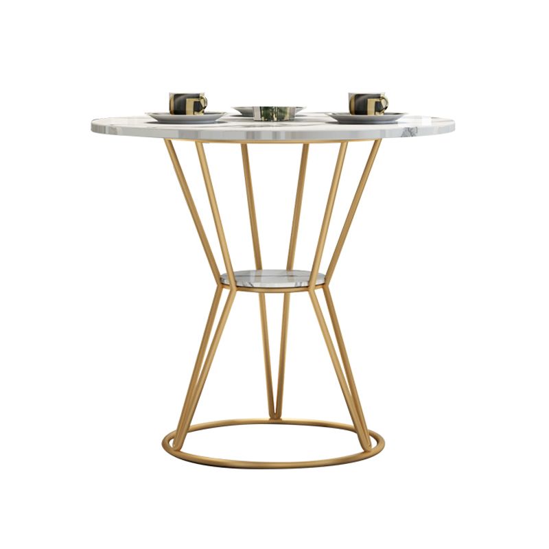 Contemporary Round Dining Table Set 1/2/5 Pcs Stone Top Dinette Set for Home Clearhalo 'Dining Room Sets' 'Dining Tables & Seating' 'dining_room_set' 'furn' 'furn_dining_room_set' 'Furniture' 'Kitchen & Dining Furniture' 1200x1200_0fcd0f69-16ff-4f67-8df8-a7737dfc10f4