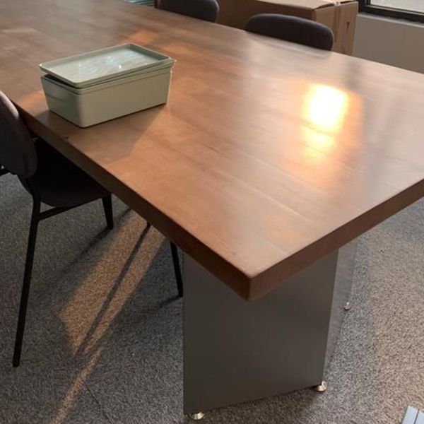 Rectangle Shape Glam Dining Table Double Pedestal Table with Solid Wood Clearhalo ' dining_table' 'Dining Tables & Seating' 'Dining Tables' 'furn' 'furn_dining_table' 'Furniture' 'furniture_dining_table' 'Kitchen & Dining Furniture' 'kitchen&dining_furn' 'kitchen' 'kitchen_dining_table' 1200x1200_0fcd19cd-4a79-4641-b3dc-c4acc1f9a74f
