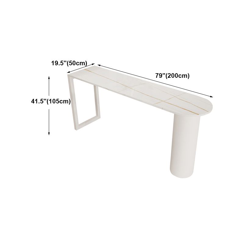 Industrial Style Bar Table Faux Marble Specialty Top 41.3"H Bistro Table for Living Room Clearhalo 'Bar Furniture' 'Bar Tables' 'bar_tables' 'furn' 'furn_bar_tables' 'Furniture' 'furniture_bar_tables' 'Kitchen & Dining Furniture' 1200x1200_0fcfe2a6-773d-4201-bac1-61963c3cad00