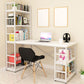 Modern Metal and Wooden Writing Desk Dormitory Office Desk With Bookshelf