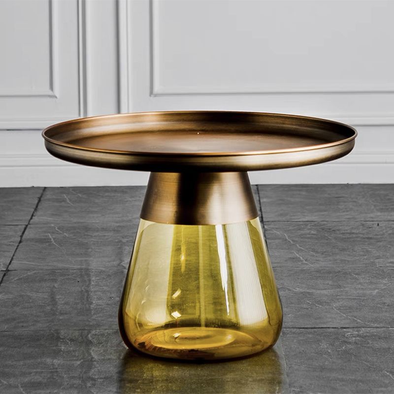 Mid-Century Modern Pedestal Glass Round Storage Single Coffee Table Clearhalo 'Coffee & Accent Tables' 'Coffee Tables' 'coffee_tables' 'furn' 'furn_coffee_tables' 'Furniture' 'Living Room Furniture' 1200x1200_0fd18f63-52ec-4146-a897-5c13bb6b41cd